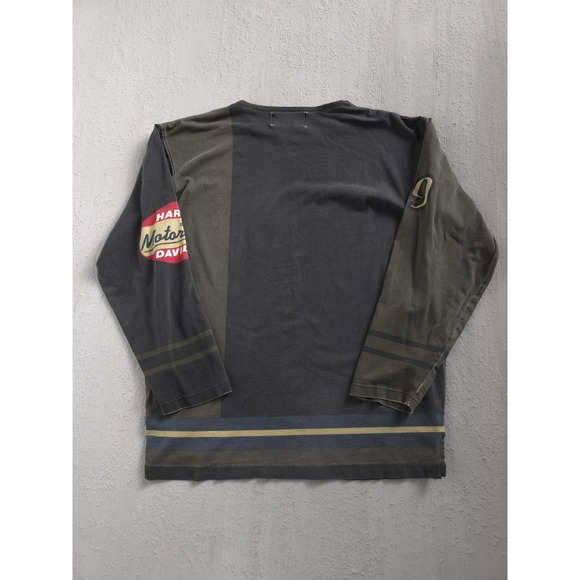 Vintage 2000s Y2K Harley-Davidson Motorcycles AOP Long Sleeve T-shirt L Biker - Picture 4 of 11